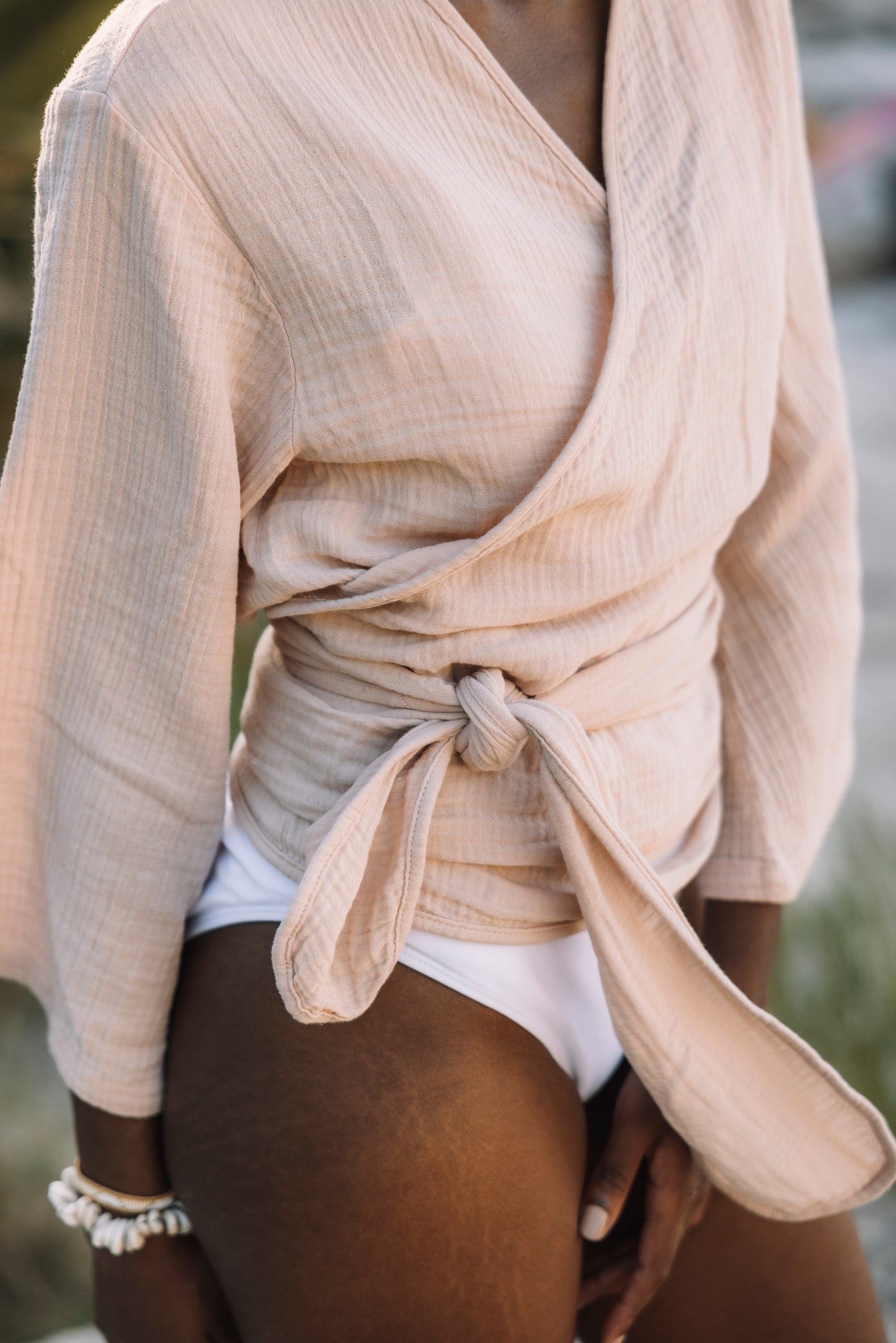 Juno Wrap Top | Salmon