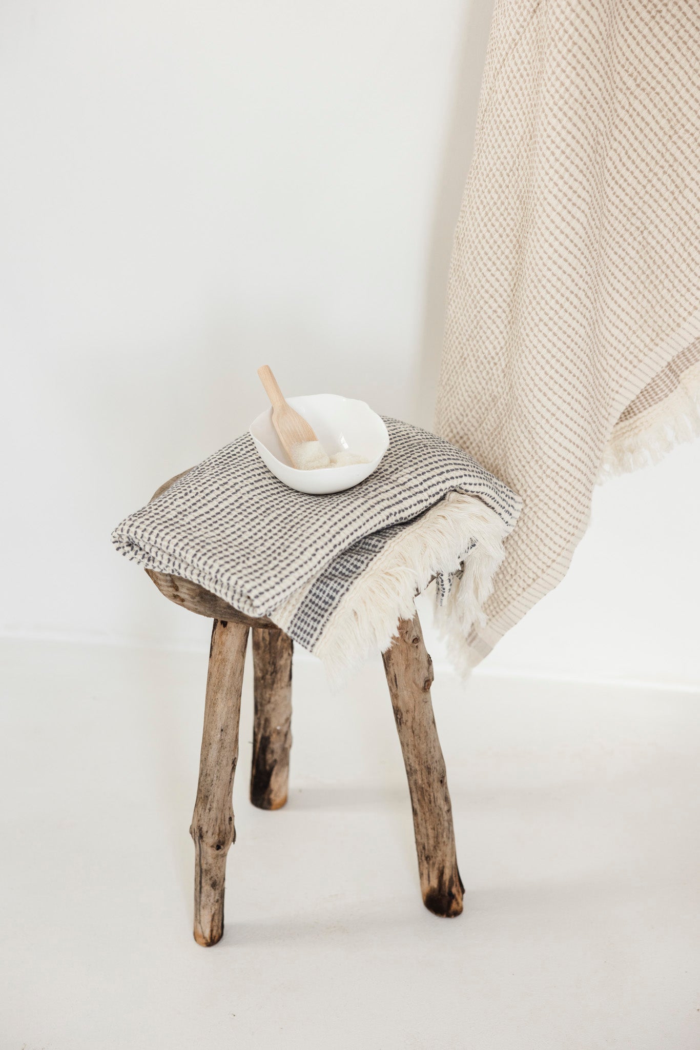 Waffle Weave Towel | Stone Beige